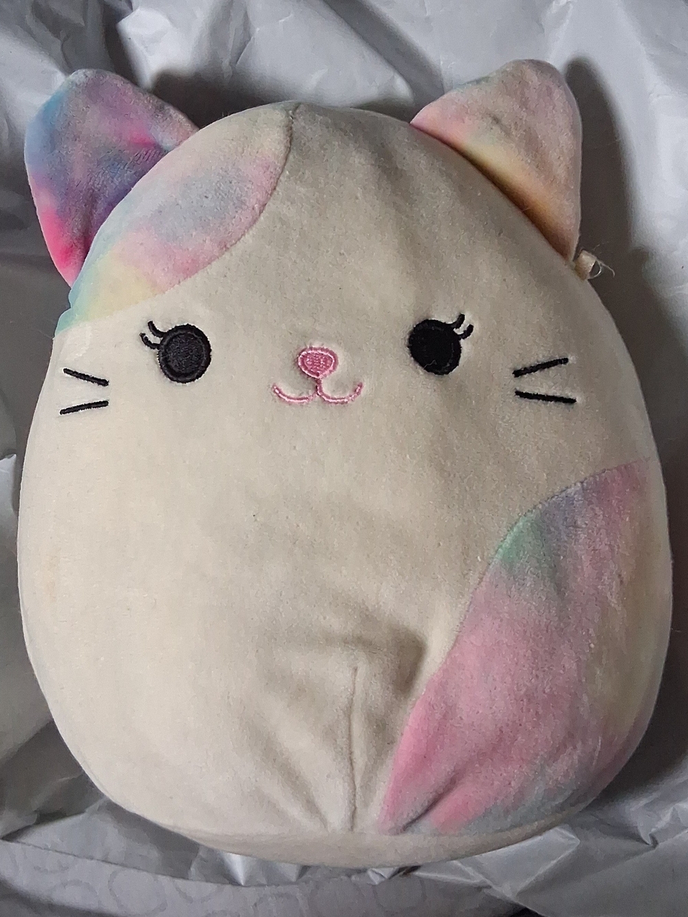 Squishmallows Risa The Rainbow Tie Dye Cat Plush Toy Pastel Multicolor